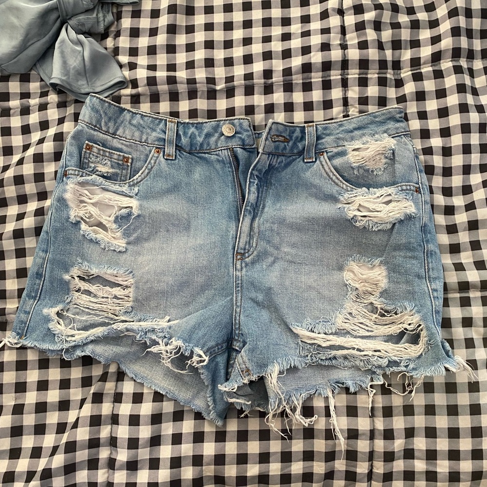 TopShop Mom Distressed Shorts